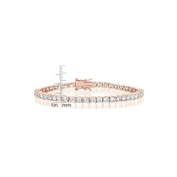 CZ Tennis Bracelet In 18K Rose Gold Over Sterling Silver