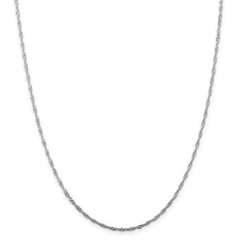 Rhodium Over Sterling Silver 1.75mm Singapore Chain
