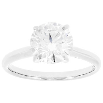 Lab-Grown Diamond Solitaire Ring In 14K White Gold 2.00ct