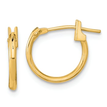14K Yellow Gold Polished Hoop Earrings