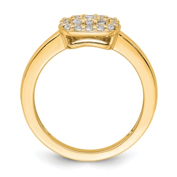 14K Yellow Gold Lab Grown Diamond SI1/SI2, G H I, Squared Halo Ring
