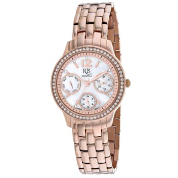 Roberto Bianci Women's Valentini White Dial, Rose Stainless Steel Watch