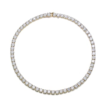 CZ Tennis Necklace In 14K Gold Over Sterling Silver