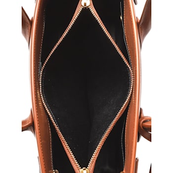 Saint Laurent Sac De Jour Black Canvas and Brown Leather Satchel
