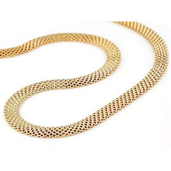 Woven Bead Necklace And Bracelet Set In 18K Gold Over Bronze