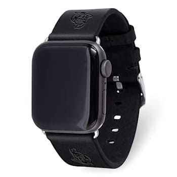 Gametime NHL Ottawa Senators Black Leather Apple Watch Band (42/44mm
S/M). Watch not included.