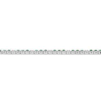 3.09ctw Emerald and Diamond Bracelet in 14k White Gold