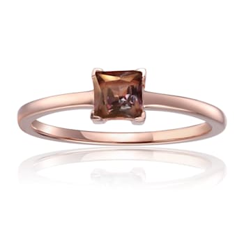 Square Lab Created Alexandrite 14K Rose Gold Over Sterling Silver
Solitaire Ring, 0.55ct