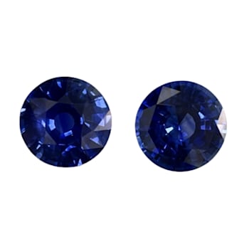 Sapphire 10.4mm Round Matched Pair 10.61ctw