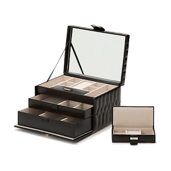 Caroline Medium Jewelry Box Black By Wolf