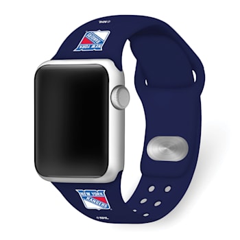 Gametime NHL New York Rangers Navy Silicone Apple Watch Band (42/44mm
M/L). Watch not included.