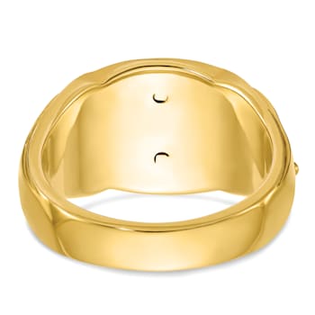10K Two-Tone Yellow and White Gold Men's Textured and Black Enamel Past
Master Masonic Ring