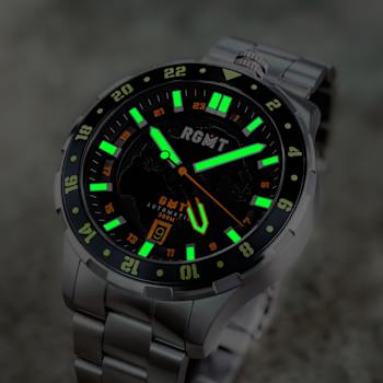 RGMT Globemaster GMT Yellow Dial White Bezel White Stainless Steel Band
Automatic Watch
