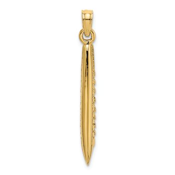 14k Yellow Gold 3D Polished and Textured Cruise Ship Charm