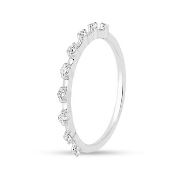 Rhodium Over Sterling Silver Lab Grown Diamond Stackable Half Eternity
Band Ring VS G-H