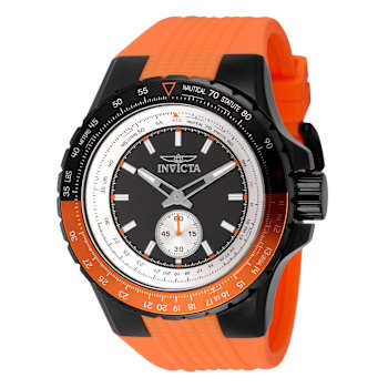 Invicta Aviator 50mm Black Dial Silicone Band Quartz Watch