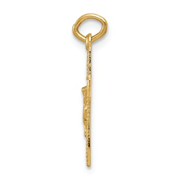 14K Yellow Gold INRI Crucifix Charm
