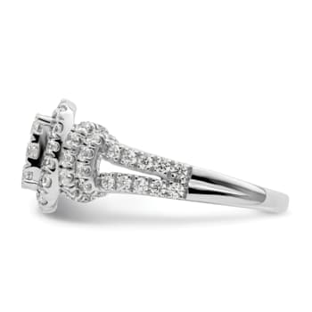 Rhodium Over 14K White Gold Lab Grown Diamond VS/SI GH, Cluster Ring 1.509ctw