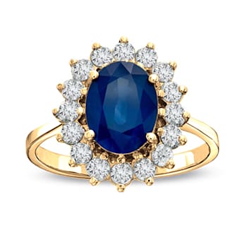 2.75ctw Sapphire and Diamond Ring in 14k Yellow Gold