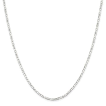 Sterling Silver 2.1mm Flat Anchor Chain Necklace