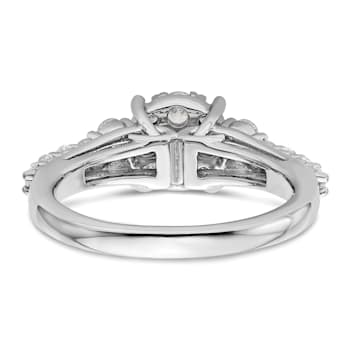 Rhodium Over 14K White Gold Lab Grown Diamond VS/SI GH, Cluster Ring 1.028ctw