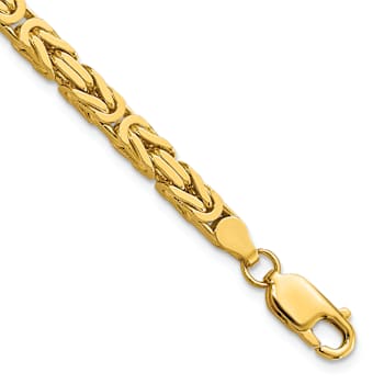 10k Yellow Gold 4mm Byzantine Link Bracelet