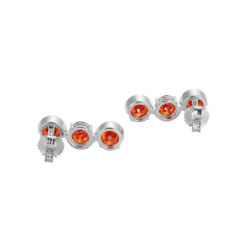 Red Cubic Zirconia Platinum Over Silver January Birthstone Earrings 7.99ctw