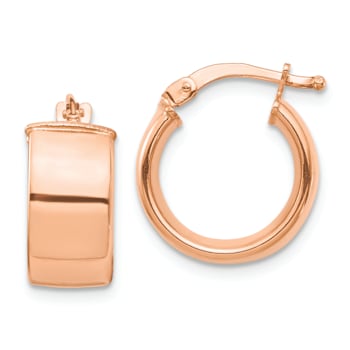 14k Rose Gold High Polished 5/8" Hoop Earrings
