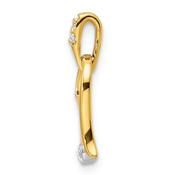 14k Yellow Gold and 14k White Gold Polished Heart Diamond Pendant