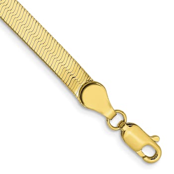 10k Yellow Gold 4mm Silky Herringbone Link Bracelet