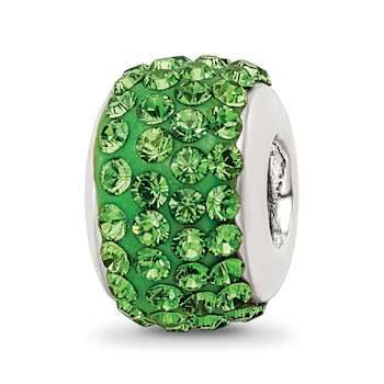 Sterling Silver Reflections Green Full Preciosa Crystal Bead