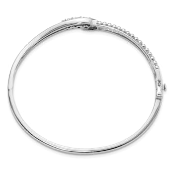 Rhodium Over 14K White Gold Lab Grown Diamond Infinity Double Bracelet
Bangle 0.498ctw