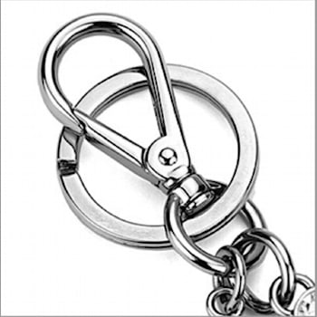 Miu Miu Trick Key Chain Ring Bag Charm Crystal Rhinestone Dark Blue