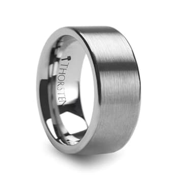 MERCURY Flat Brushed Finish Tungsten Wedding Ring 12mm