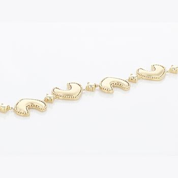 Tribal Station Bracelet In 18K Gold Over Brass