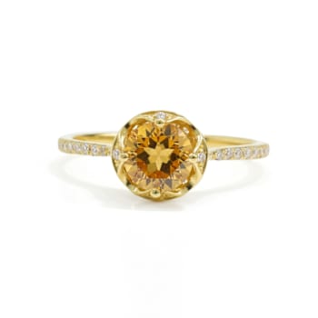 Yellow Citrine and White Topaz 14K Yellow Gold Over Sterling Silver Ring