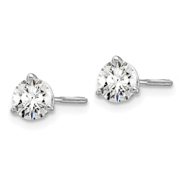 14K White Gold Lab Grown Diamond 2/3ctw VS/SI GH Screw Back 3-Prong Earrings