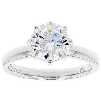 Solitaire CZ Pendant And Ring Set in Sterling Silver