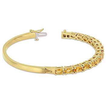 Oval Citrine 18k Yellow Gold Over Sterling Silver Bangle Bracelet 6.75ctw