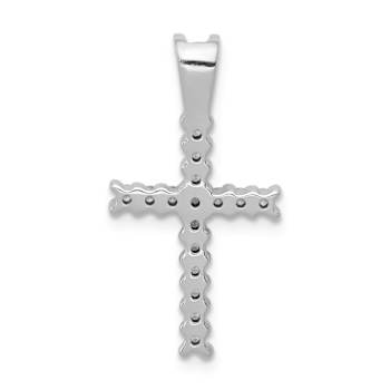 Rhodium Over 14k White Gold Diamond Latin Cross Pendant