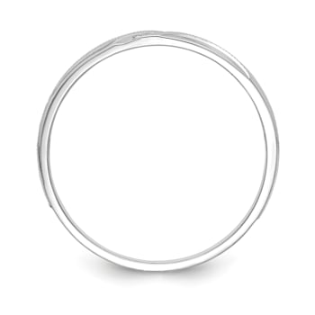 Rhodium Over 14K White Gold AA Quality Trio Mens Wedding Band