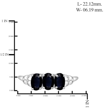 Black Sapphire Rhodium Over Sterling Silver Ring 1.65ctw