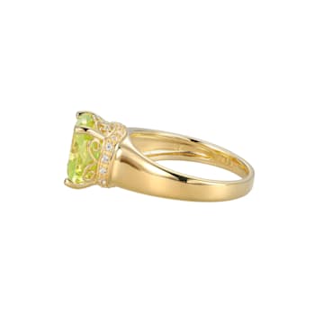 Green And White Cubic Zirconia 18k Yellow Gold Over Silver August
Birthstone Ring 6.98ctw