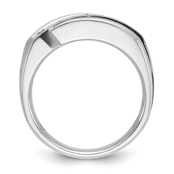 Rhodium Over 10K White Gold with Black Rhodium Men's Polished and Satin
A Diamond Ring 1.01ctw