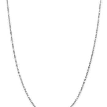 Rhodium Over 14k White Gold 1.9mm Solid Flat Wheat 20 Inch Chain