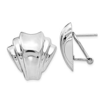 Rhodium Over 14k White Gold Polished Fancy Stud Earrings