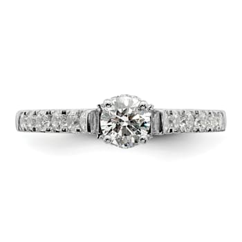 Rhodium Over 14K White Gold Lab Grown Diamond VS/SI GH, Complete
Engagement Ring 0.88ctw