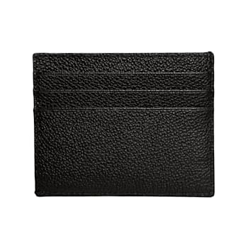 Prada Vitello Micro Grain Leather Black Card Holder Wallet