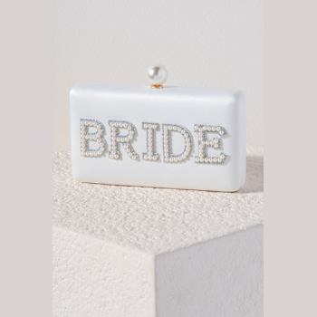 Shiraleah Bride Pearl Minaudiere, Ivory