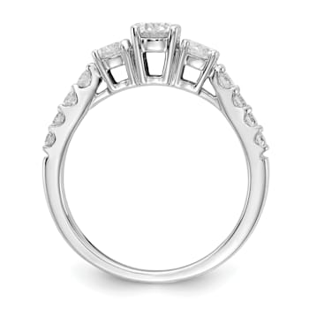 Rhodium Over 14K White Gold Lab Grown Diamond SI1/SI2, G H I, 3-Stone
Engagement Ring